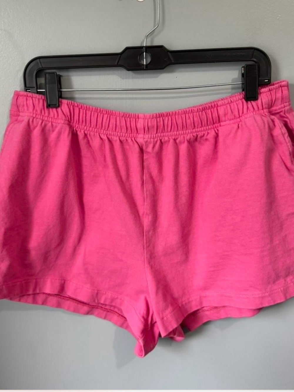 American Eagle Outfitters Hot Pink Elastic-Waist Cotton Shorts